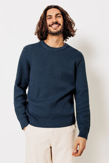 Pull col rond jeux de points reliéfés