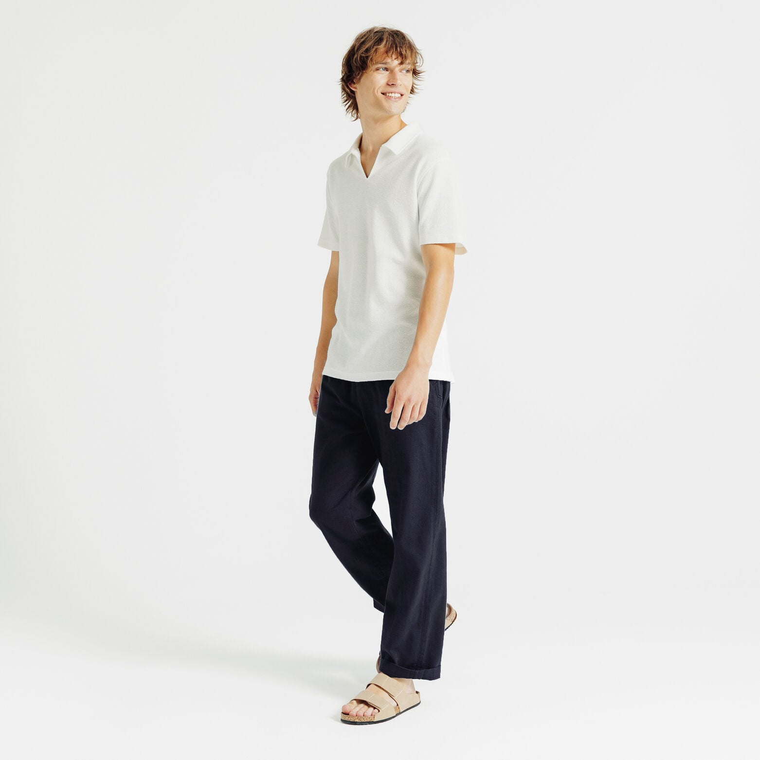 Pantalon loose mati&egrave;re textur&eacute;e