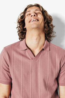 Polo manches courtes col resort à lignes