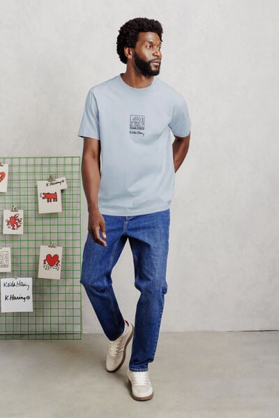Geborduurd T-shirt relax licentie Keith Haring