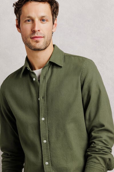 Chemise 100% coton armur&eacute;e unie
