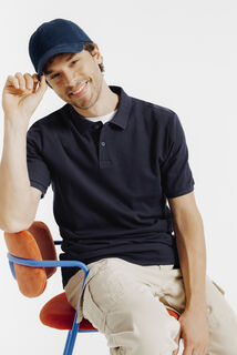 Effen polo in piquékatoen met korte mouwen