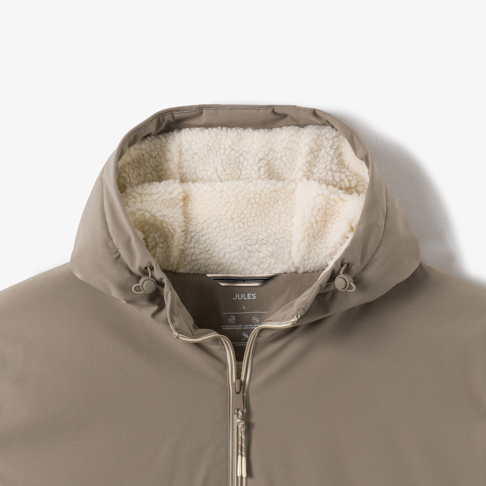 Blouson à capuche doublé en sherpa