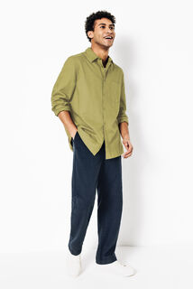 Chemise en coton lin unie