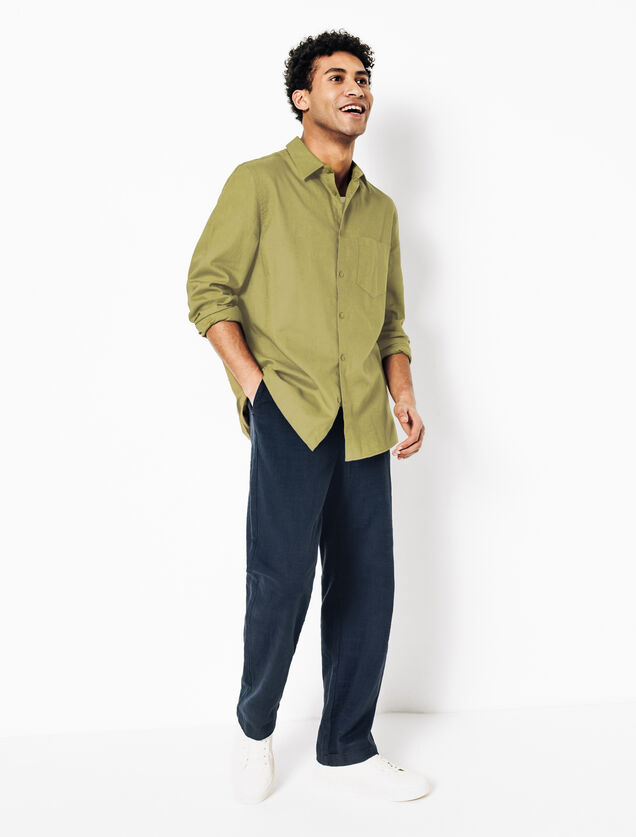 Chemise en coton lin unie