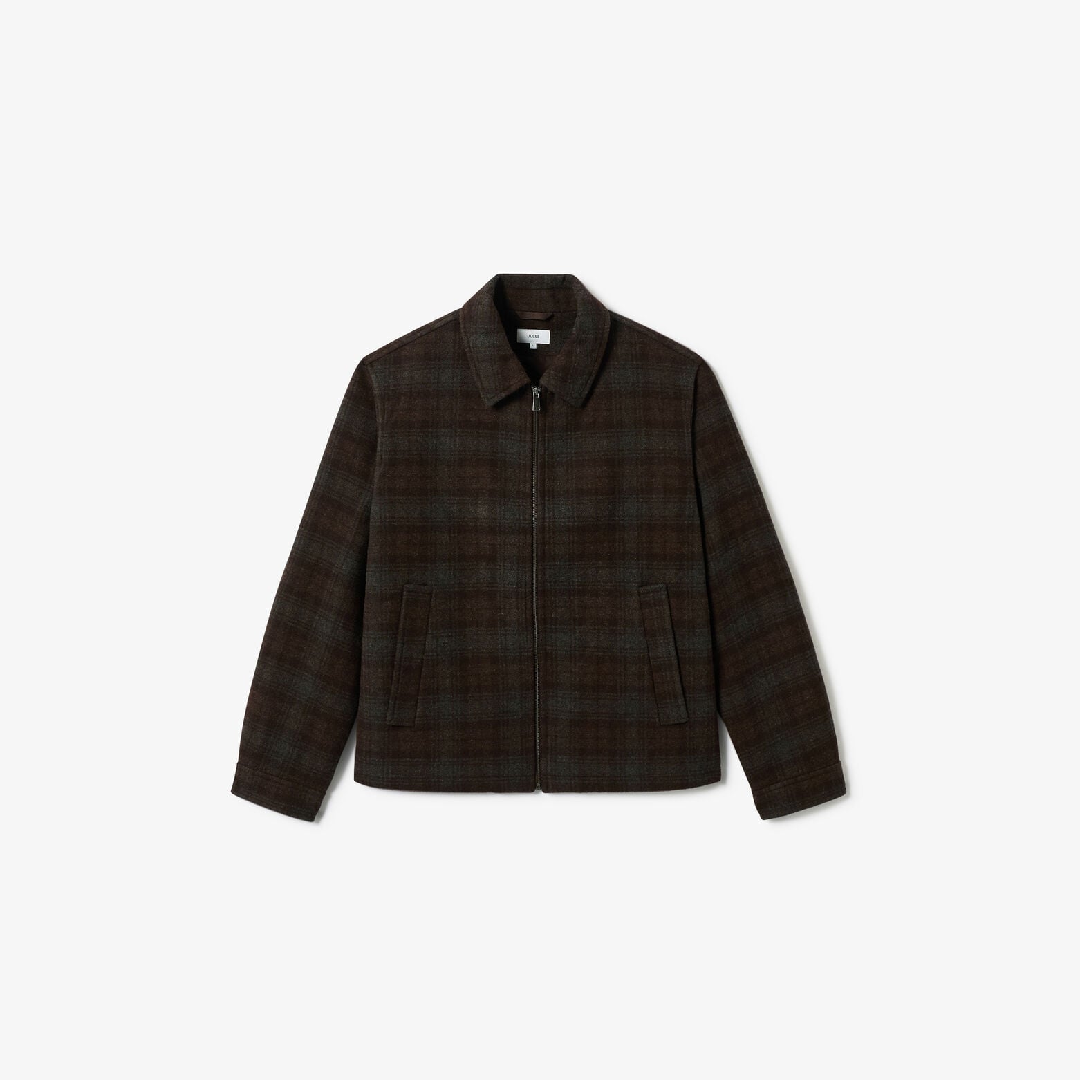 Blouson contenant de la laine col chemise zipp&eacute;
