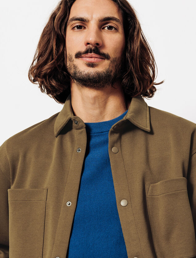 Surchemise en maille col chemise