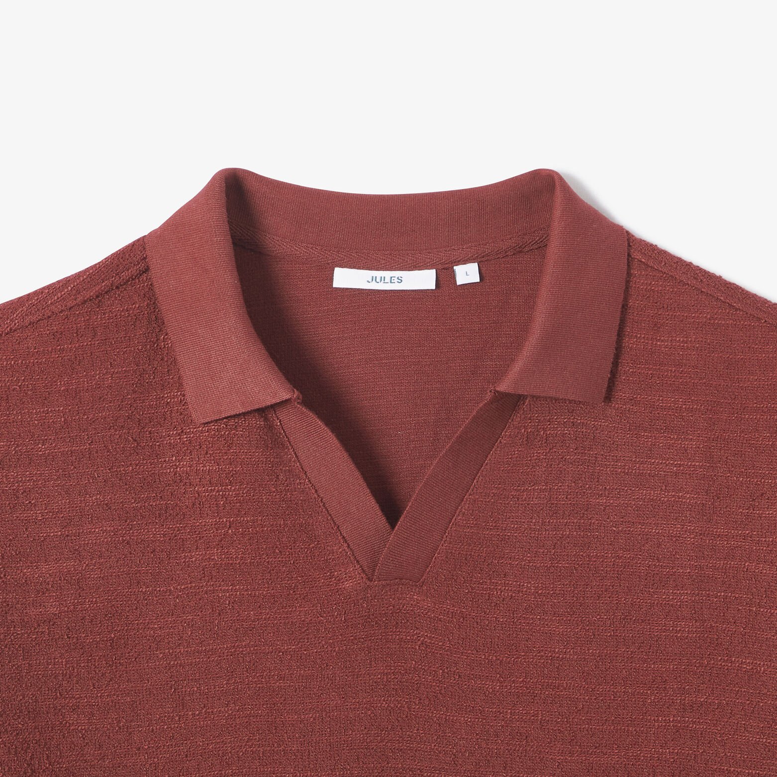 Polo korte mouwen met resortkraag in textuurstof