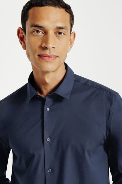Slim fit effen hemd