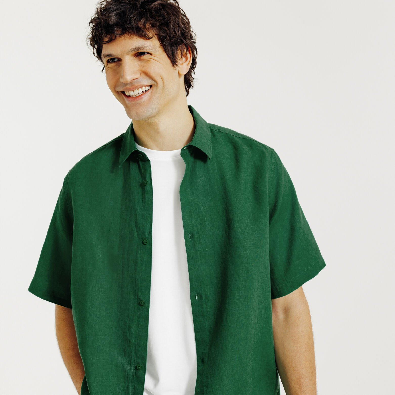 Chemisette en coton lin unie