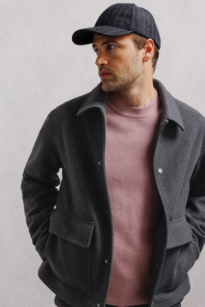 Pull col rond jeux de points fantaisie