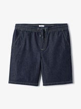 Short en jean taille &eacute;lastiqu&eacute;e