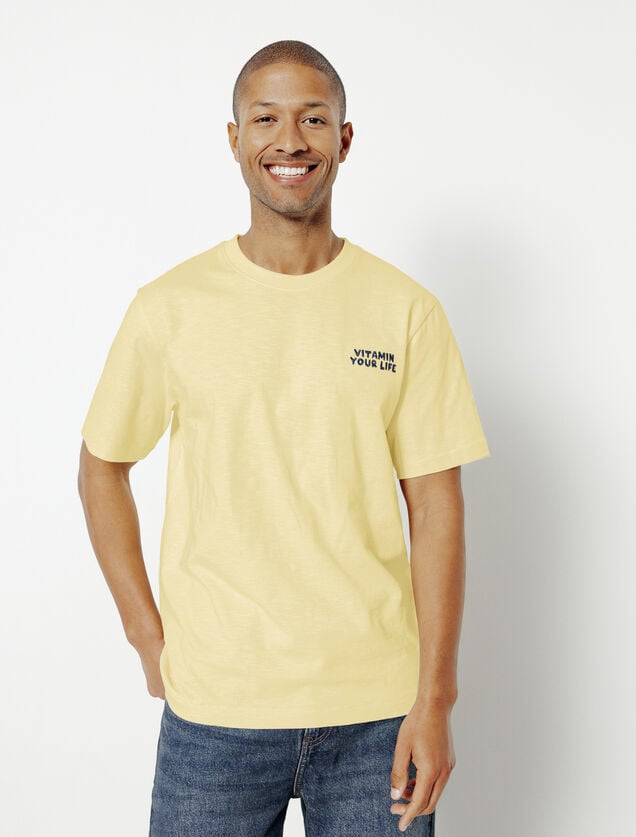 T-shirt in katoen met borduursel