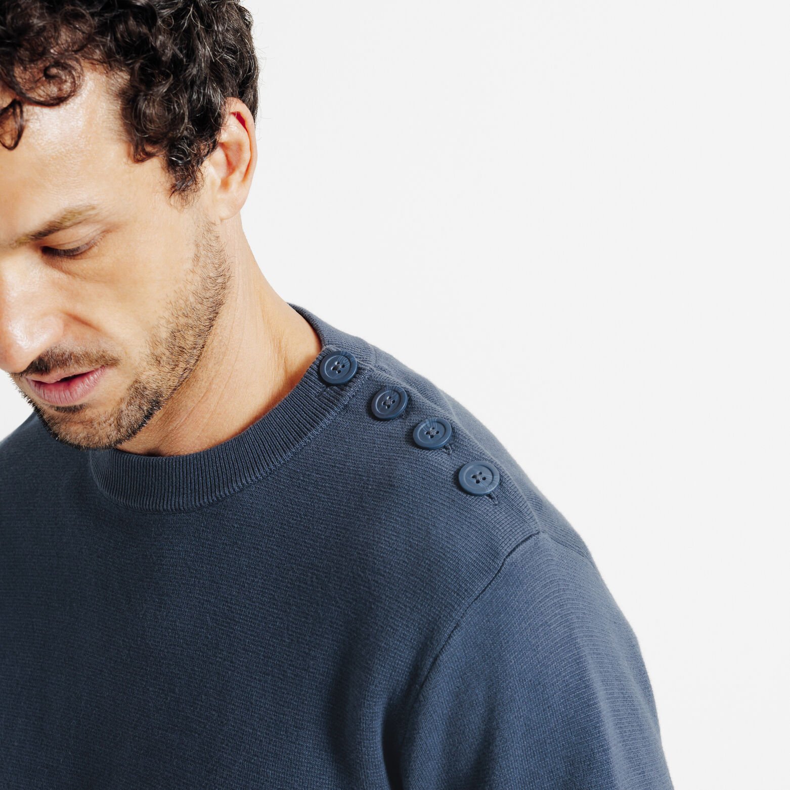 Pull col rond boutonn&eacute; "le parfait by JULES"