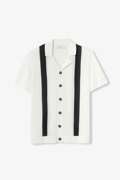 Gestreept hemdje in tricot met polokraag