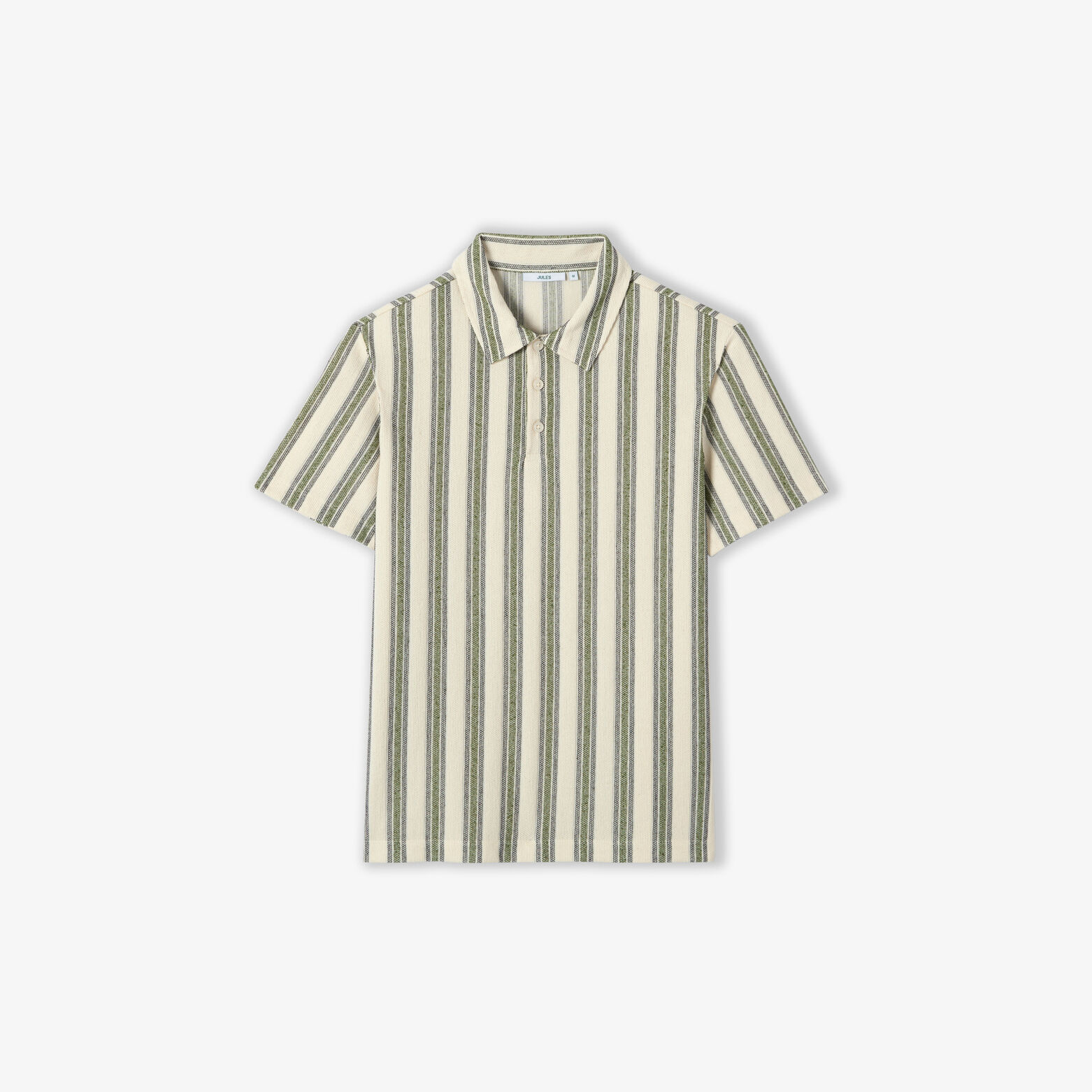 Polo manches courtes ray&eacute; textur&eacute;