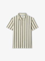 Polo manches courtes ray&eacute; textur&eacute;