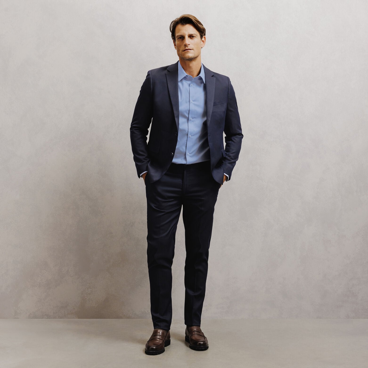 Chemise sans repassage en coton regular