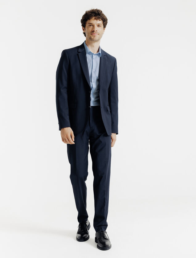 Extraslim effen hemd in gerecyclede polyamide