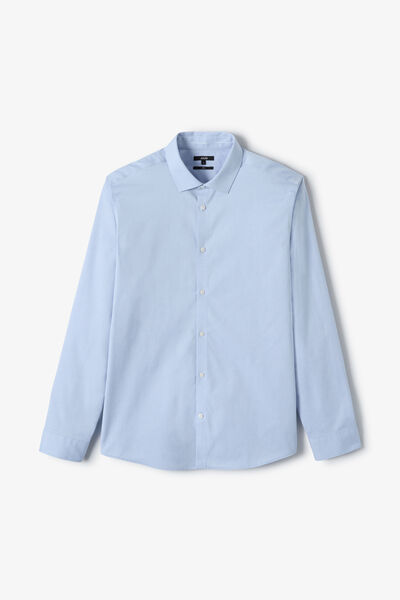 Chemise 100% coton slim sans repassage unie