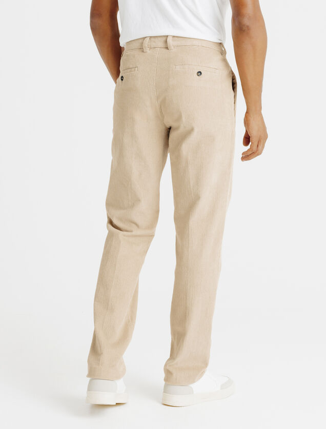 Straight fit chinobroek in fluweel