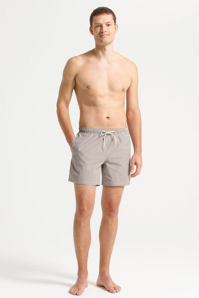 Gestreepte zwemshort in seersucker