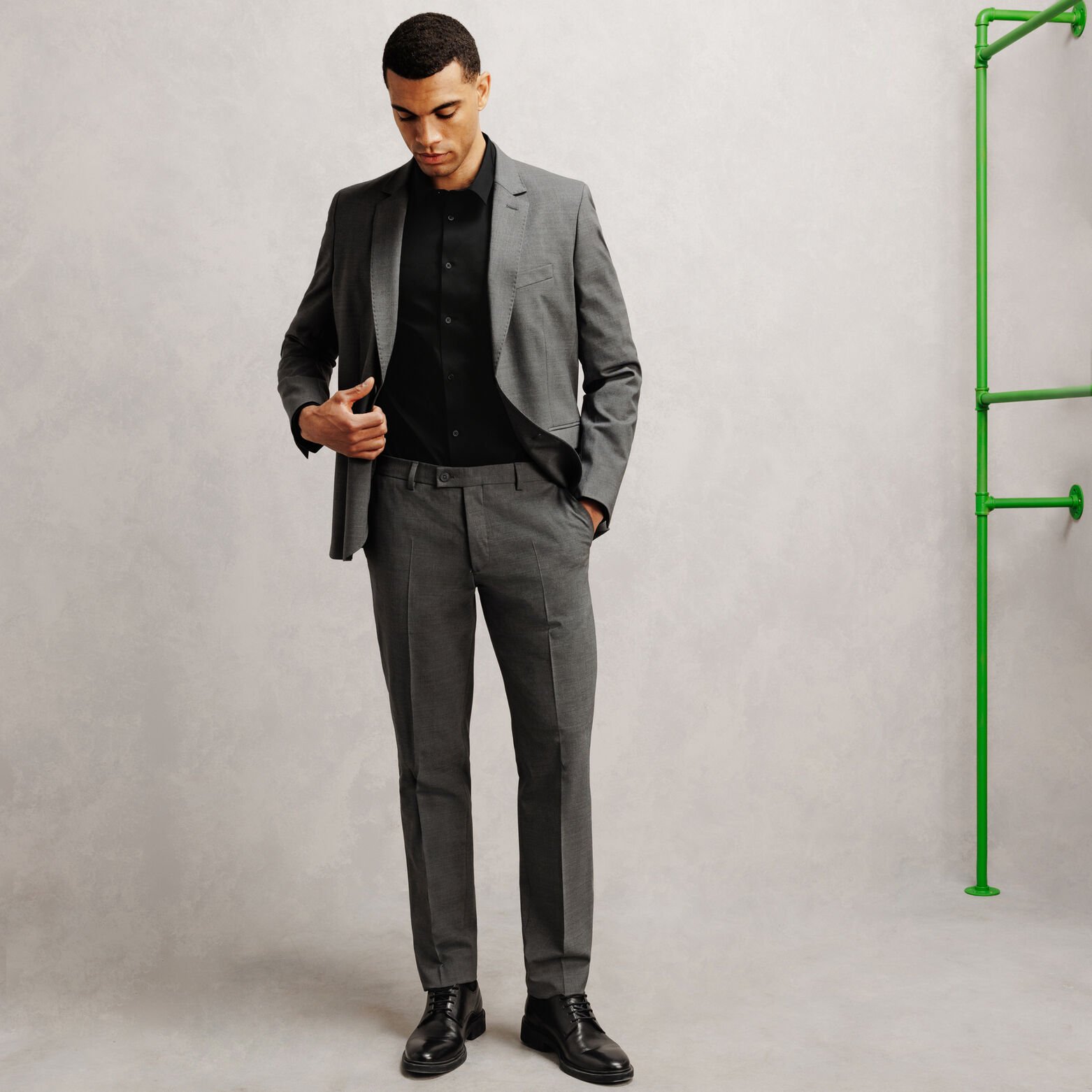 Extraslim effen hemd in gerecyclede polyamide