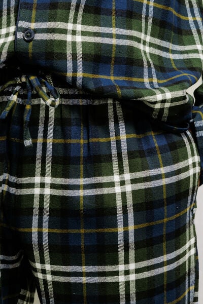 Ensemble pyjama chemise en flanelle &agrave; carreaux