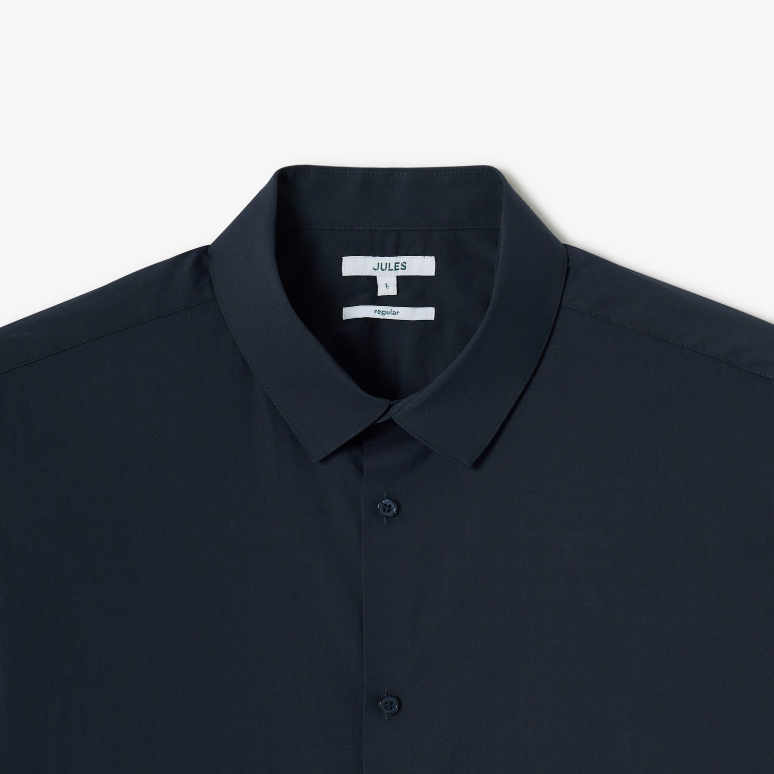 Regular effen hemd in katoen, nylon en elastaan