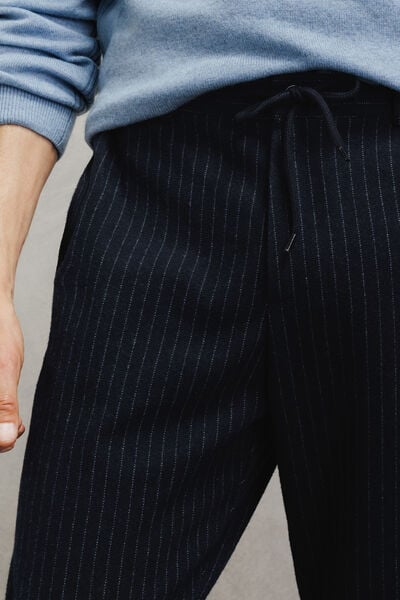 Gestreepte tapered broek met elastische taille