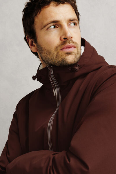 Parka longue &agrave; capuche doubl&eacute;e en sherpa