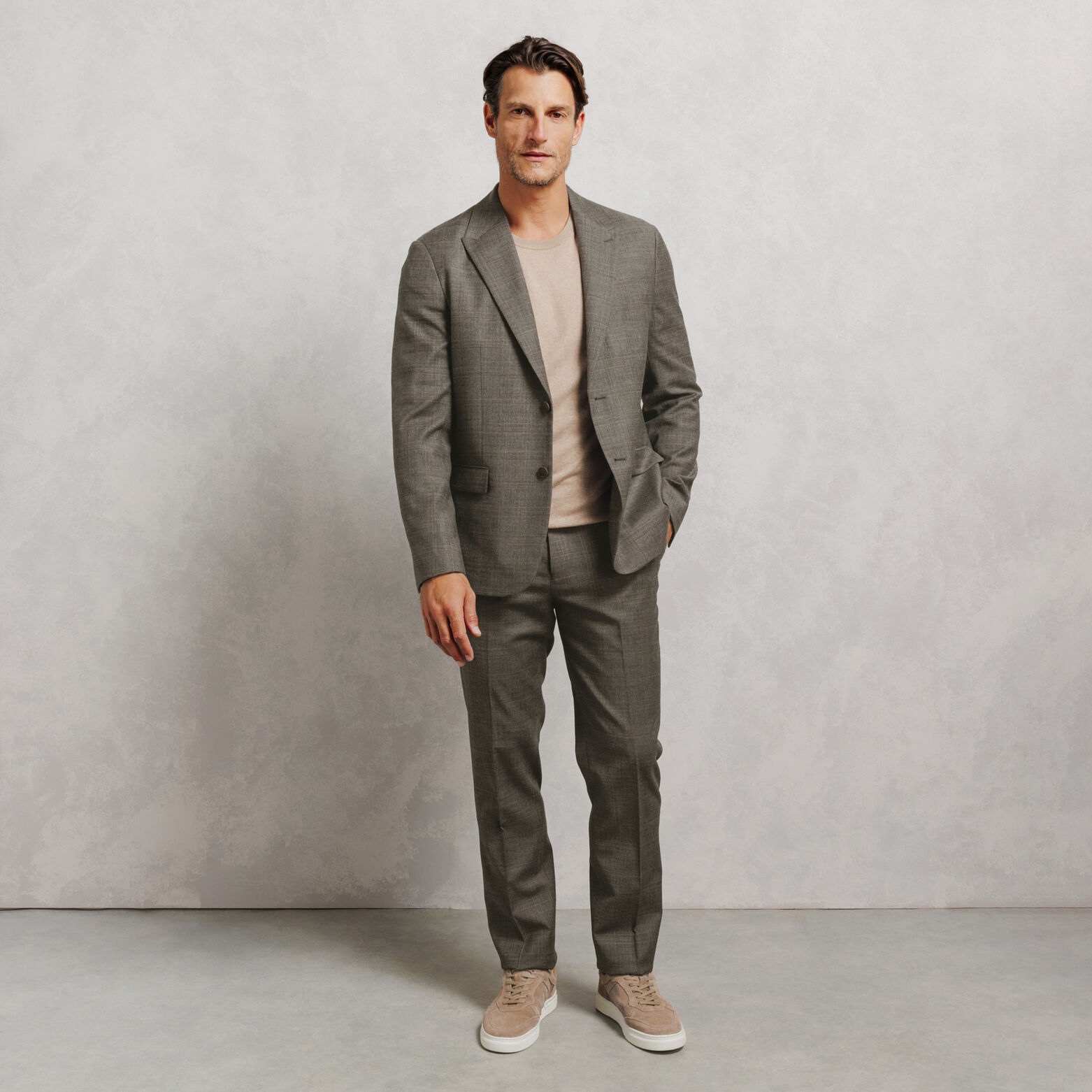 Geruite comfort kostuumvest