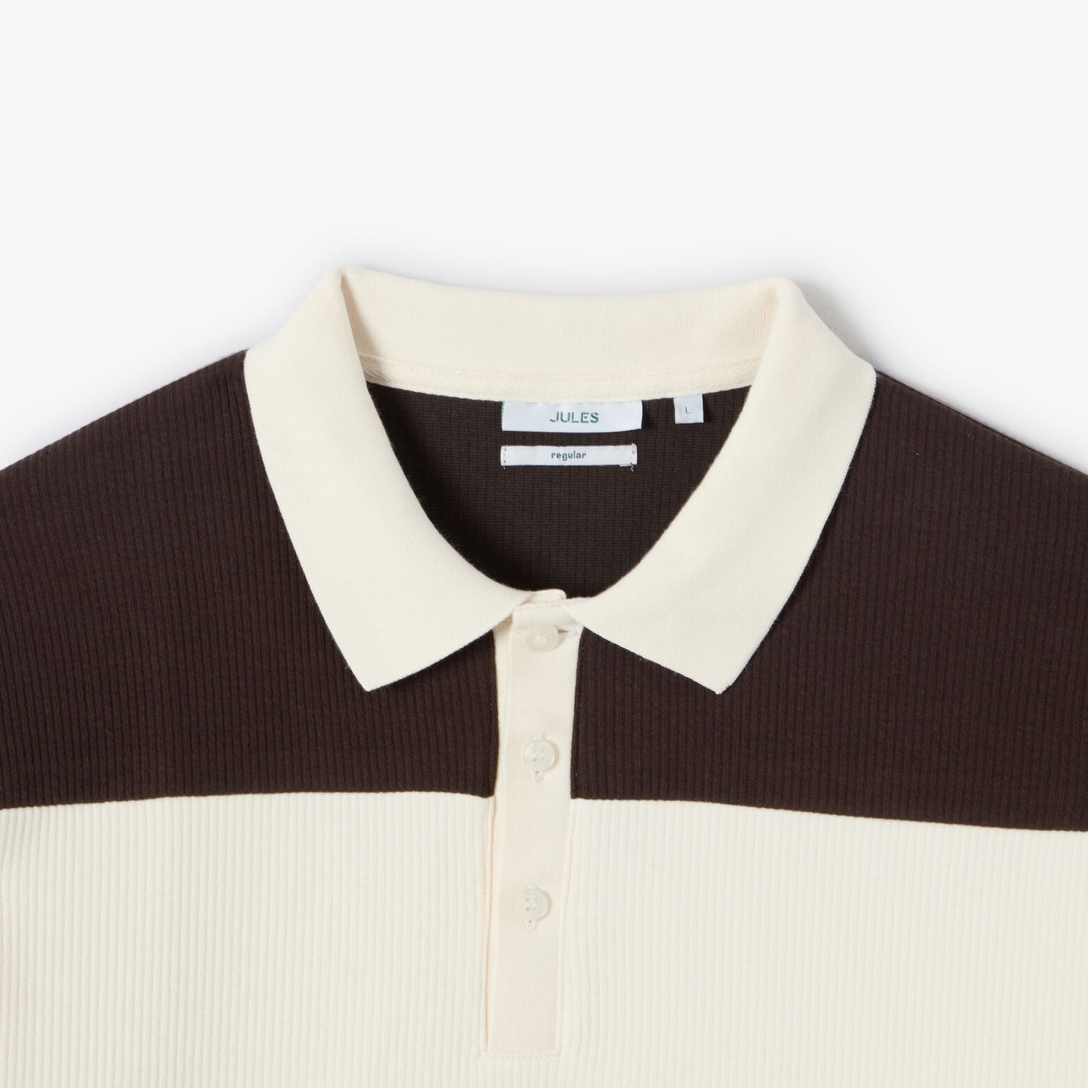 Sweat col polo larges rayures