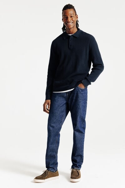 Polo en maille col boutonn&eacute; fantaisie