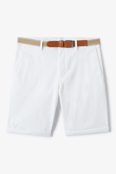 Bermuda chino slim &agrave; ceinture uni