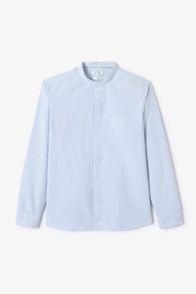 Chemise oxford col mao ray&eacute;e