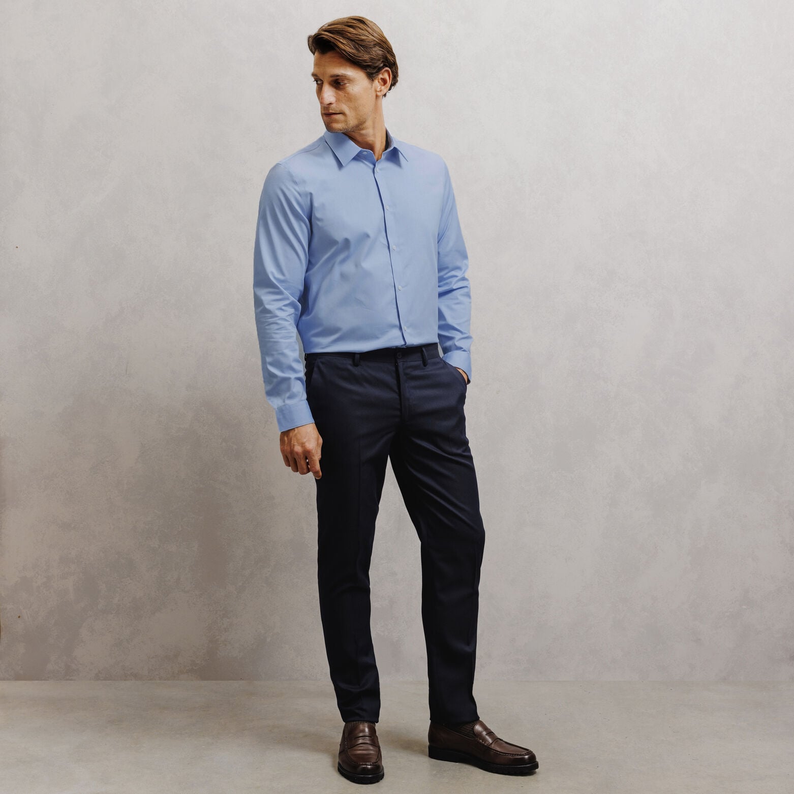 Chemise sans repassage en coton regular