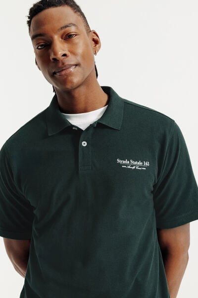 Polo korte mouwen met print voor- en achteraan