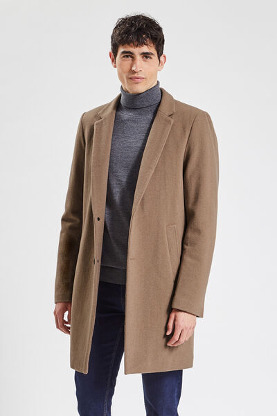 Mantel, grotendeels in wol, 2-in-1 kraag