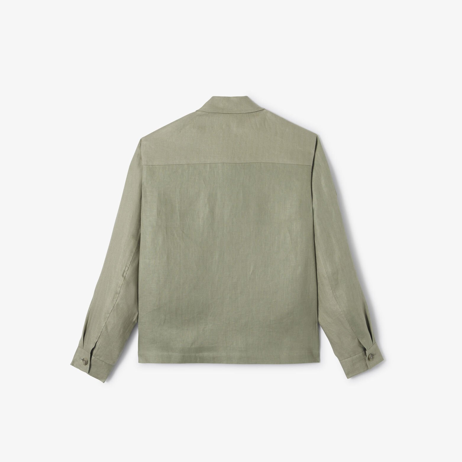 Vest visgraat met hemdskraag en rits, 100% linnen