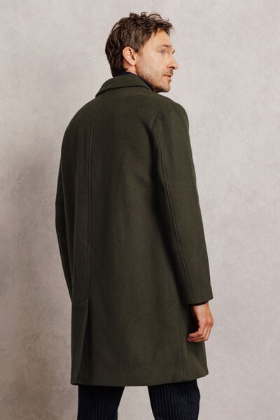 Manteau long col chemise laine majoritaire
