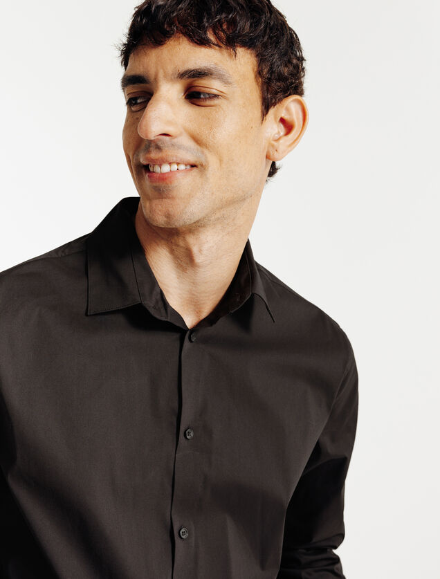 Chemise slim unie coton