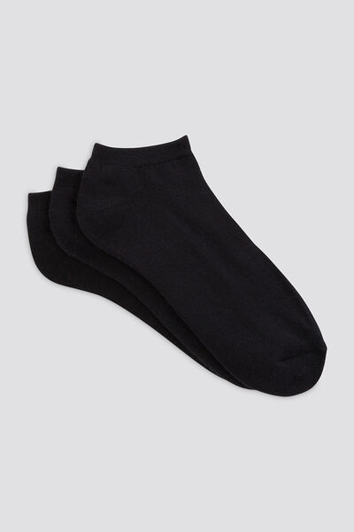 Lot de 3 paires de chaussettes unies coton issu de Noir