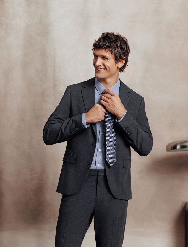 Geruite comfort kostuumvest