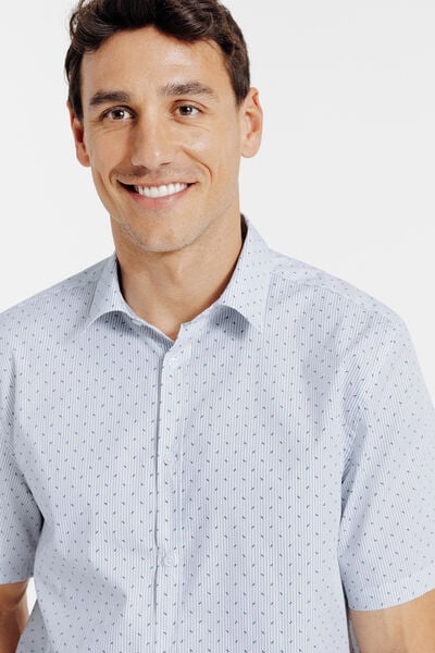 Slim fit hemdje in katoen met geometrische print
