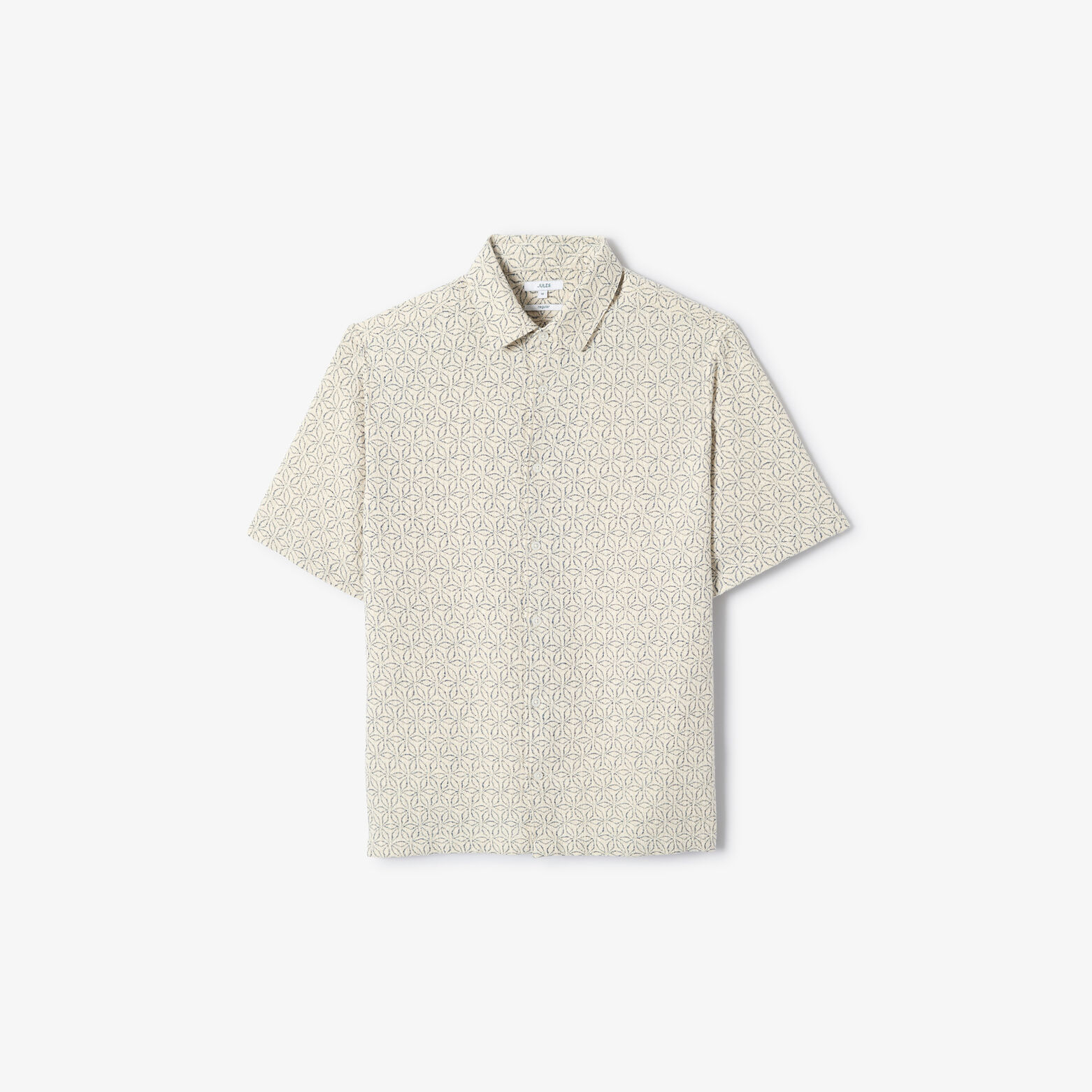 Chemisette 100% coton fleurie textur&eacute;e