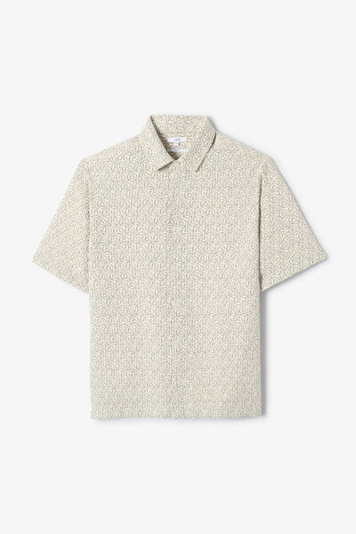 Chemisette 100% coton fleurie textur&eacute;e