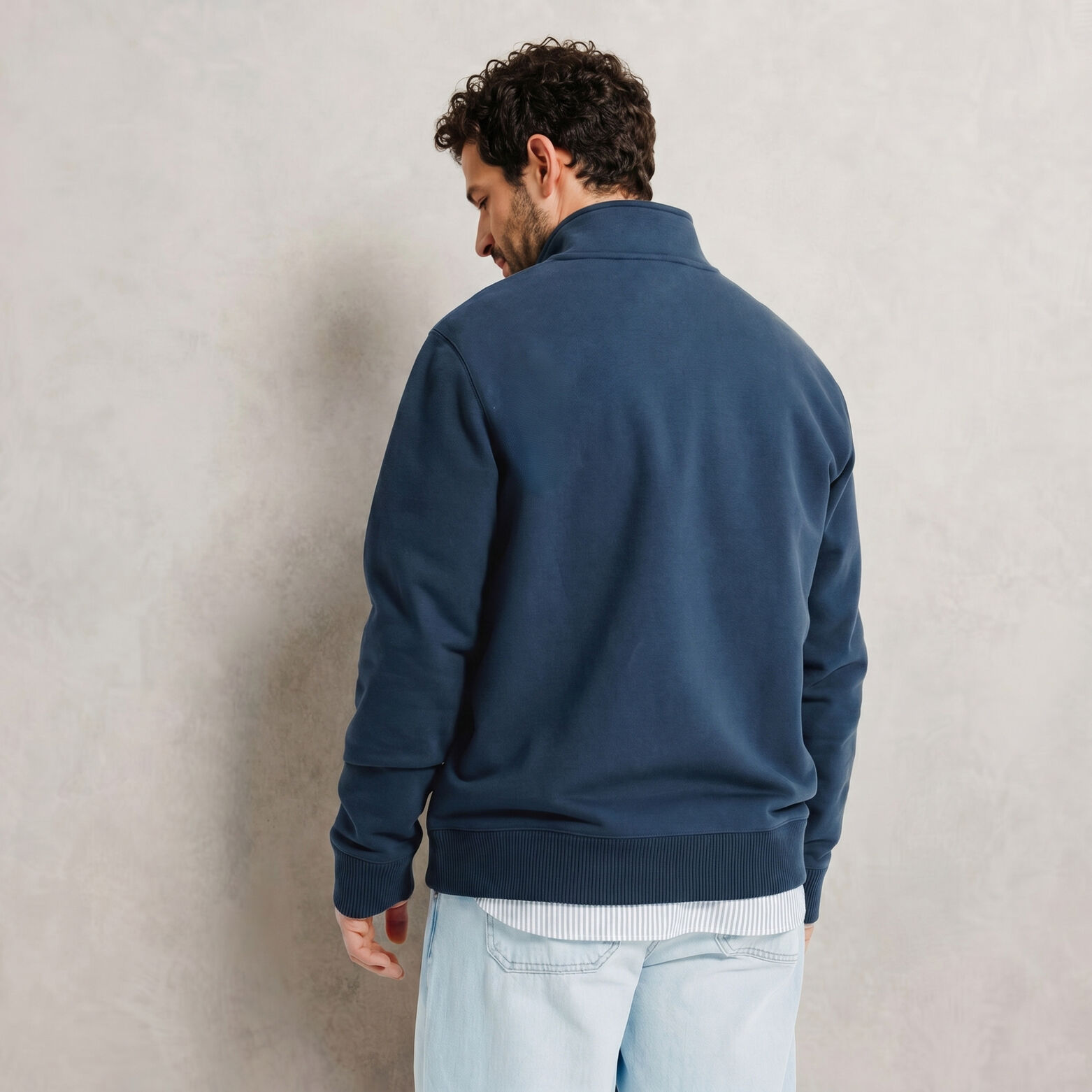 Sweat veste zipp&eacute;e col montant uni heavy weight