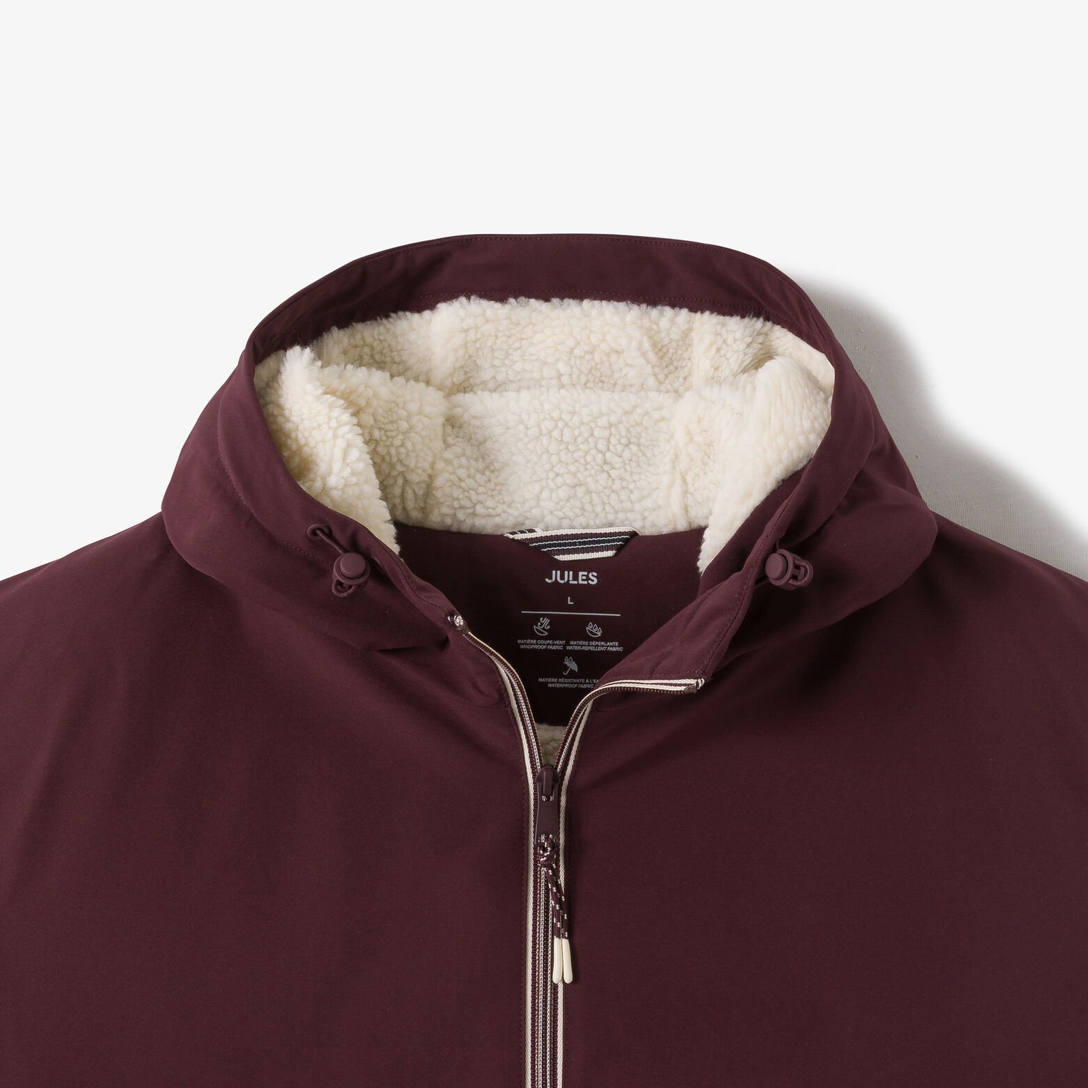 Blouson à capuche doublé en sherpa