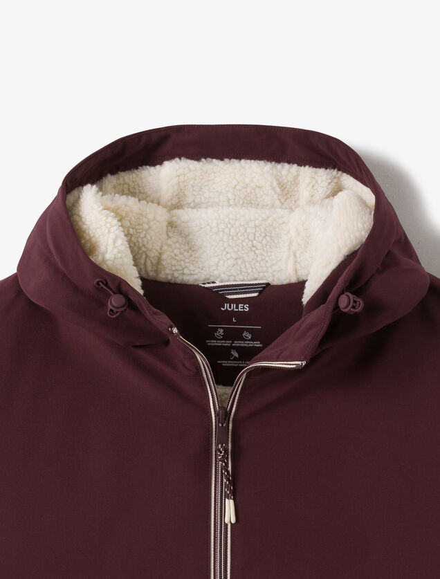 Blouson à capuche doublé en sherpa